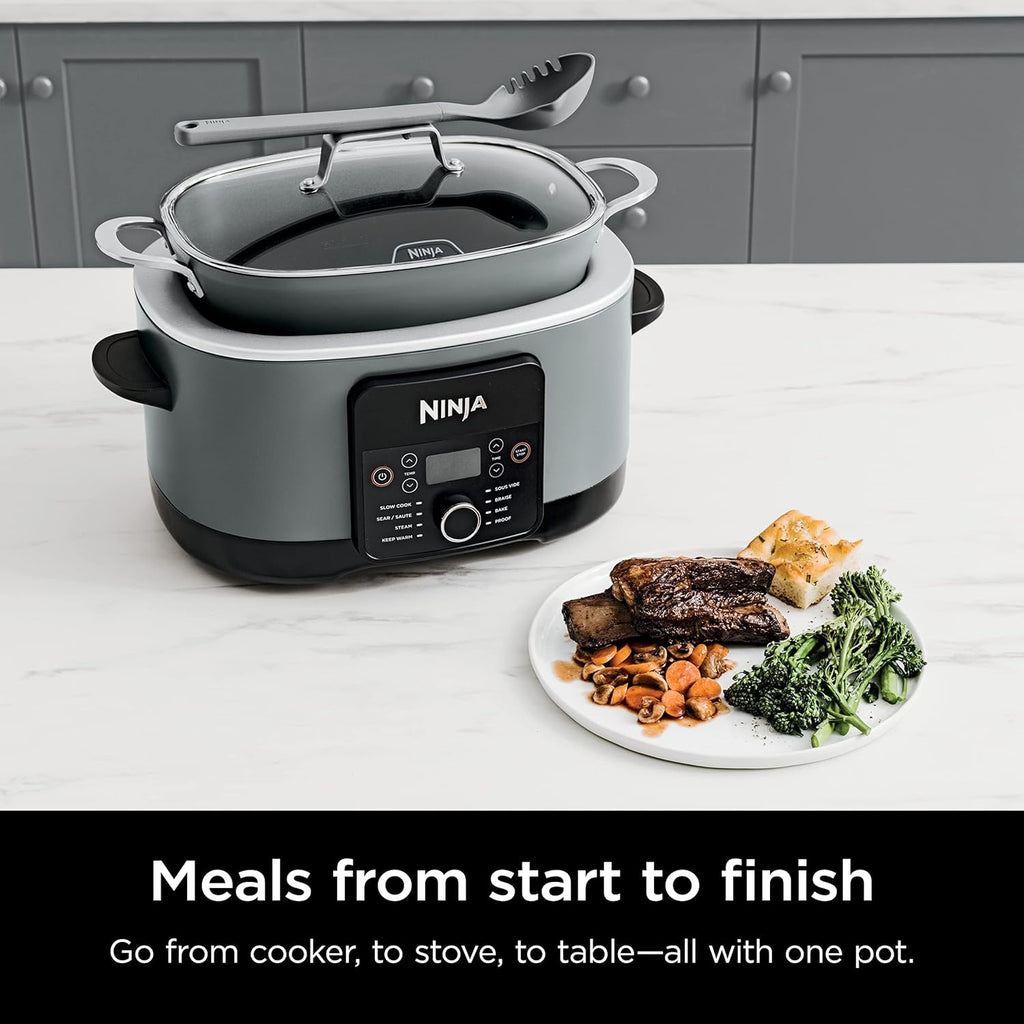 Ninja MC1001 Foodi PossibleCooker PRO 8.5 Quart Multi-Cooker, with 8-in-1 Slow Cooker, Dutch Oven, Steamer, Glass Lid Integrated Spoon, Nonstick, Oven Safe Pot to 500°F