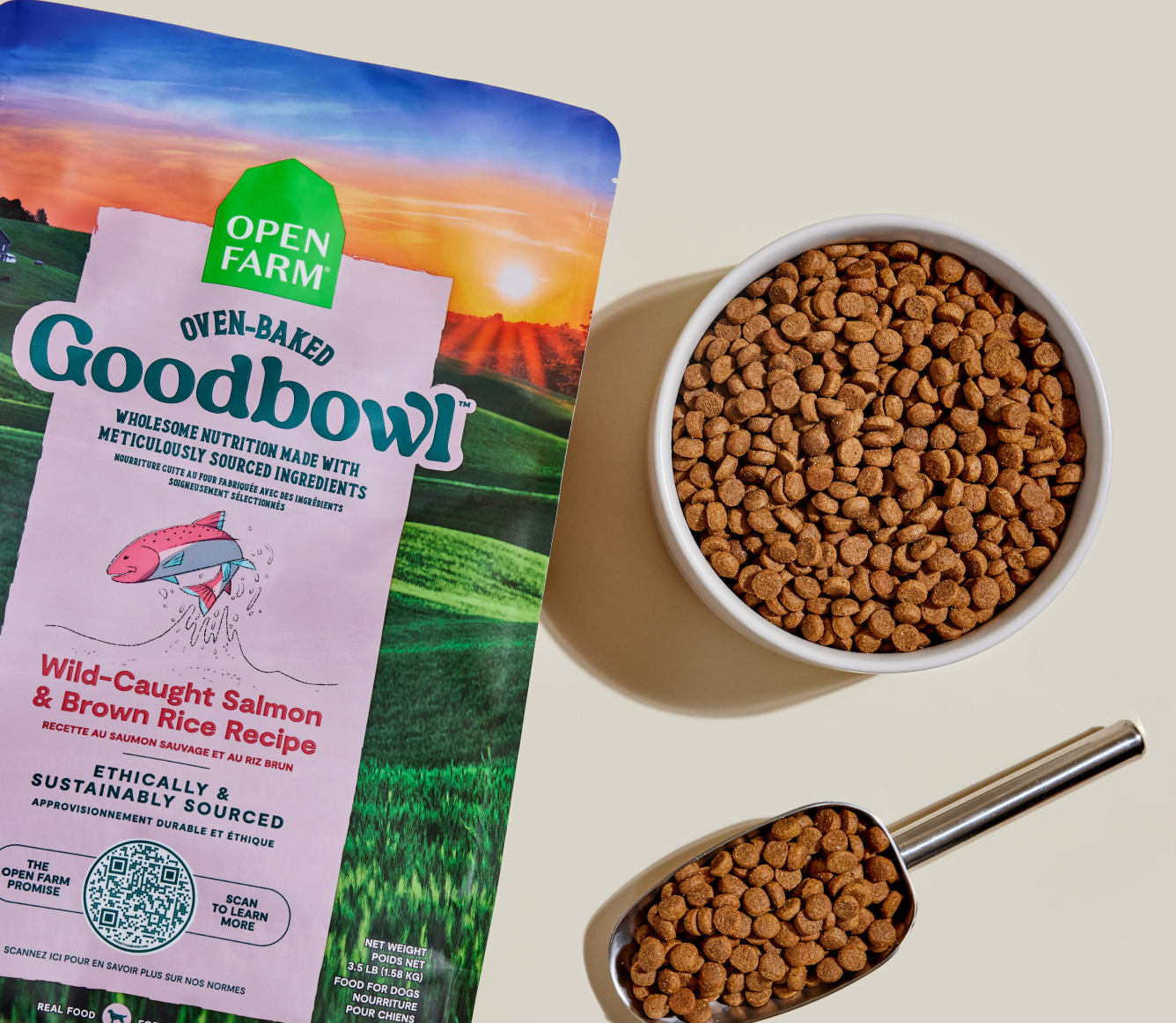 Goodbowl™ Wild-Caught Salmon & Brown Rice Dog Kibble