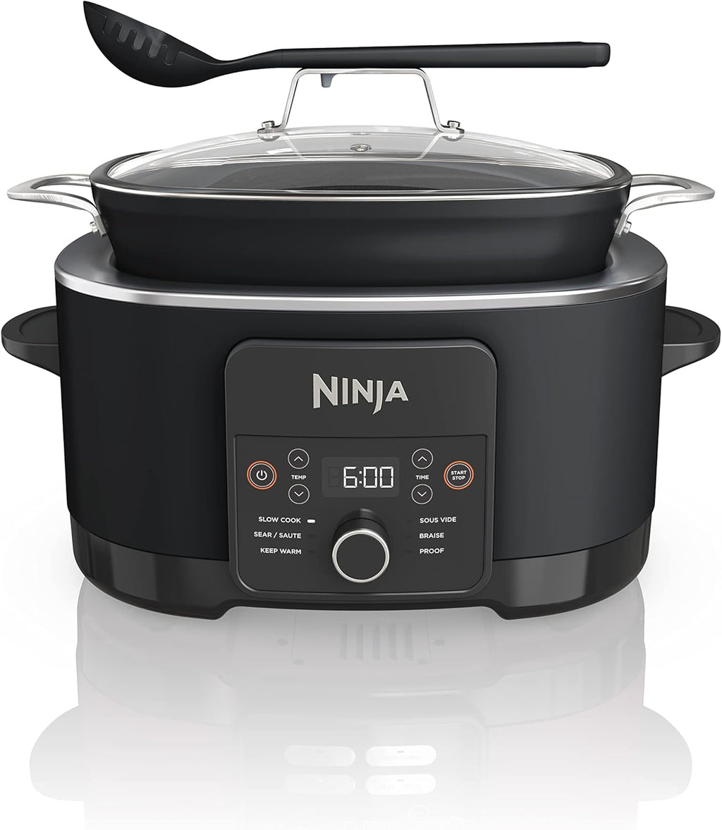 Ninja MC1001 Foodi PossibleCooker PRO 8.5 Quart Multi-Cooker, with 8-in-1 Slow Cooker, Dutch Oven, Steamer, Glass Lid Integrated Spoon, Nonstick, Oven Safe Pot to 500°F