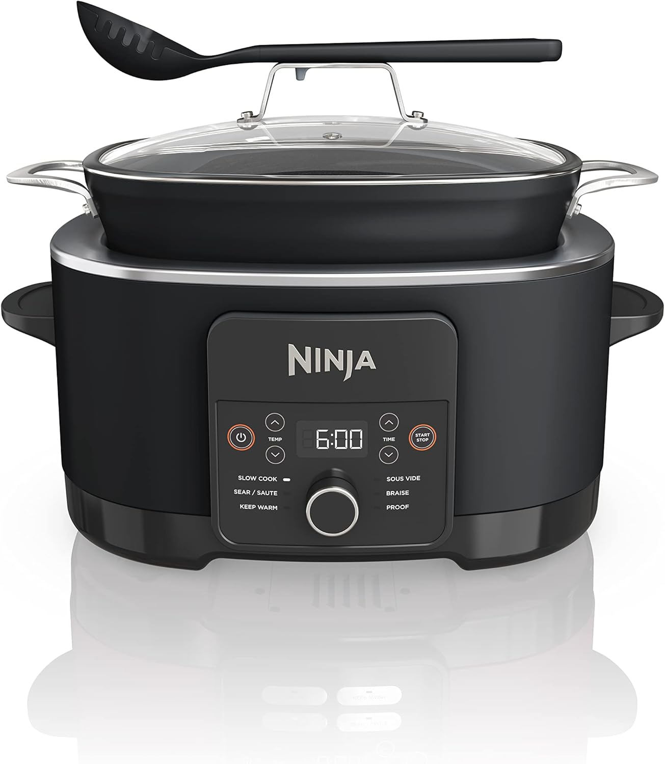 Ninja MC1001 Foodi PossibleCooker PRO 8.5 Quart Multi-Cooker, with 8-in-1 Slow Cooker, Dutch Oven, Steamer, Glass Lid Integrated Spoon, Nonstick, Oven Safe Pot to 500°F
