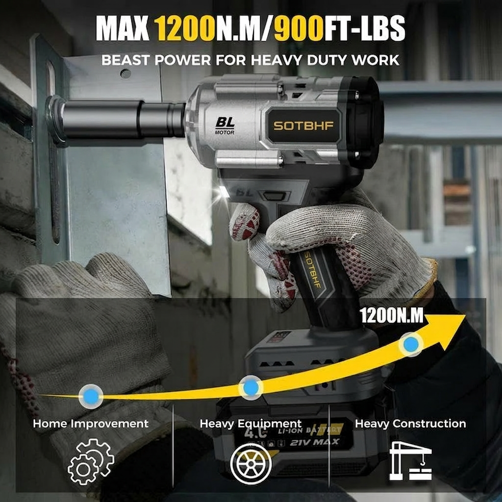 Fast-Charge 1200Nm Automotive Torque Wrench