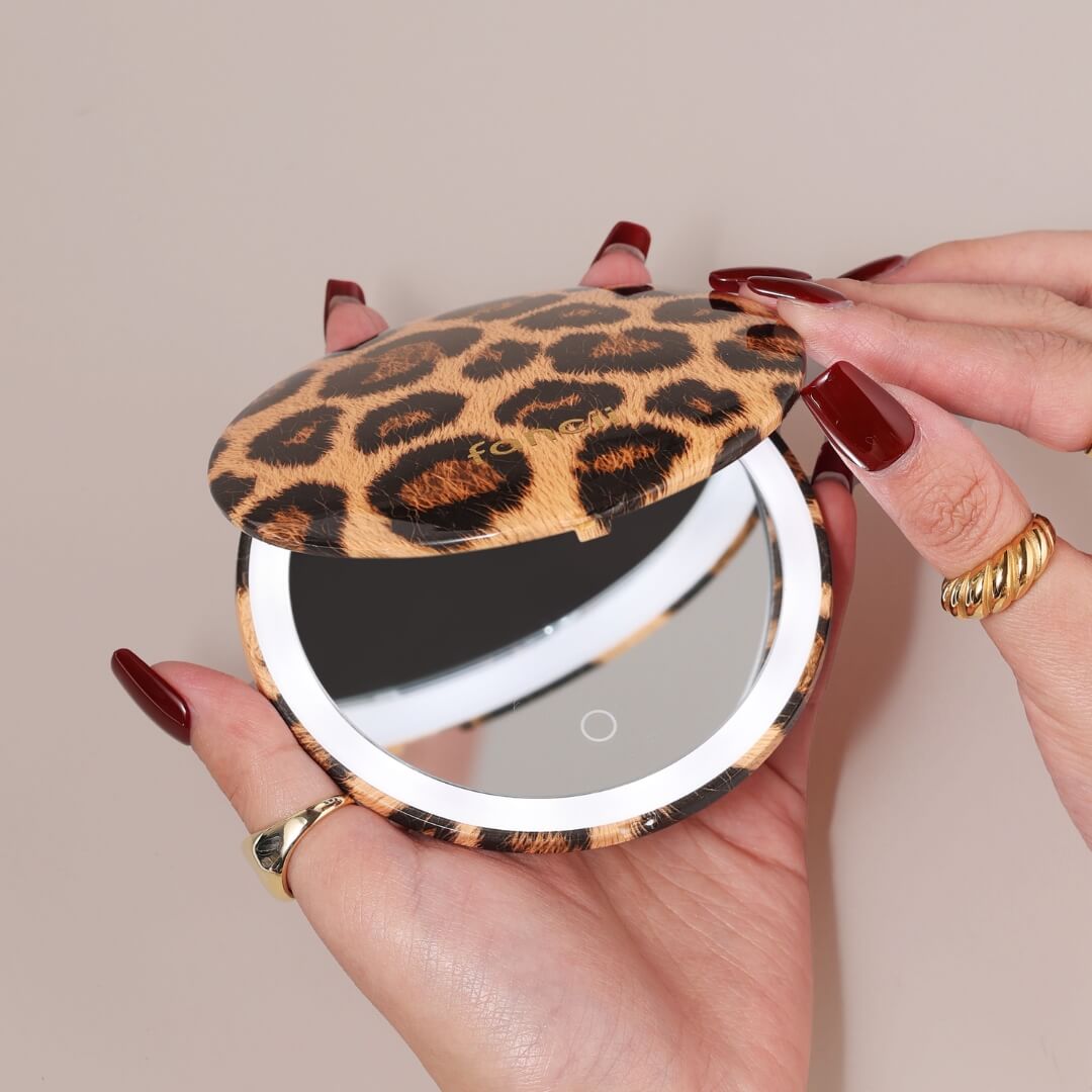 Mini Taylor LED Compact Mirror | Cheetah Chic