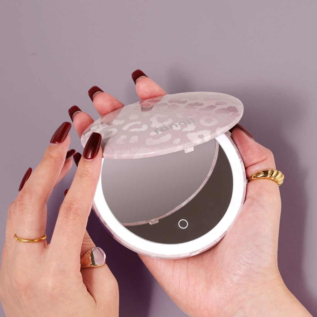 Mini Taylor LED Compact Mirror | Cosmic Leopard